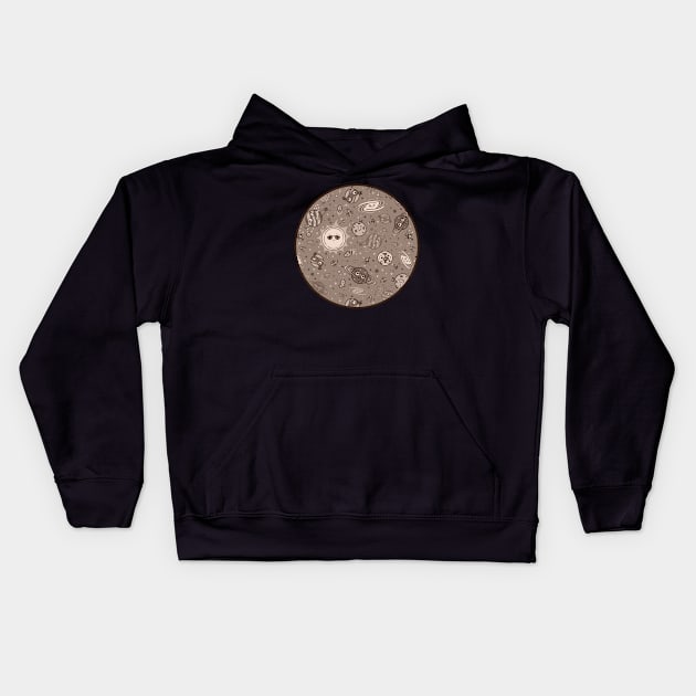 Through the Telescope (Sepia) Kids Hoodie by chayground